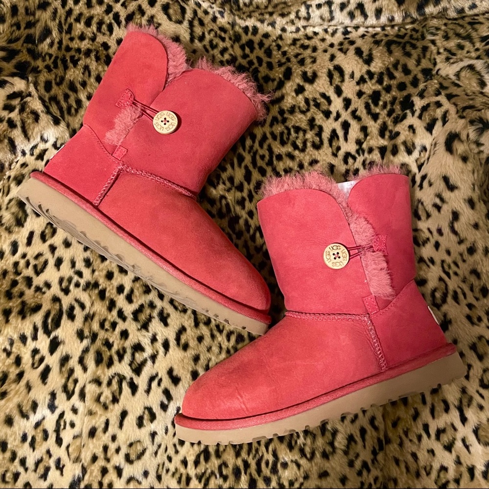 UGG Bailey Button Red Boots
